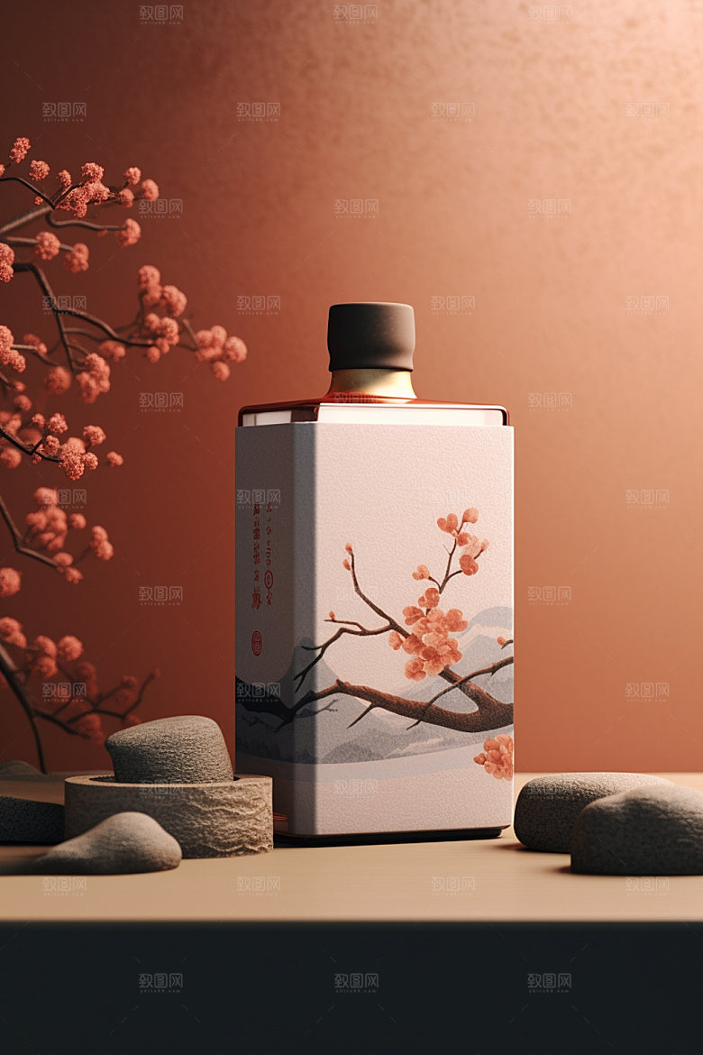 白酒酒瓶3D包装设计模型
