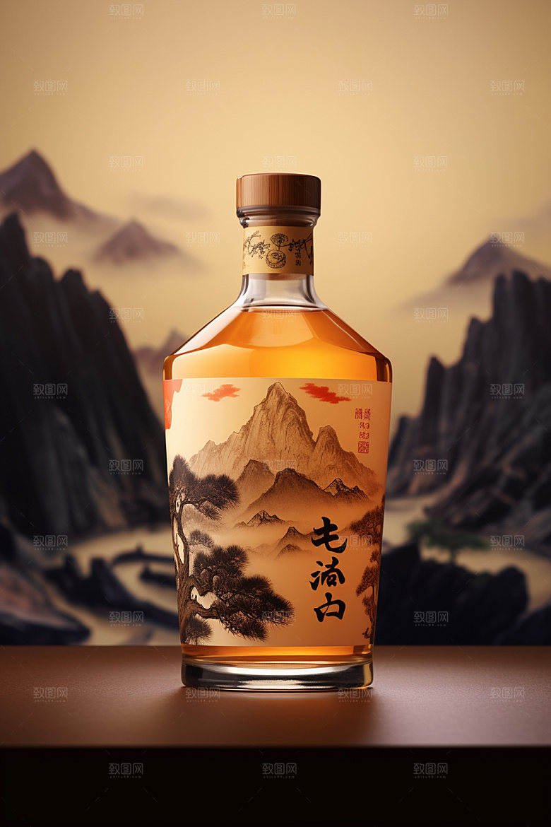 白酒酒瓶酒类3D模型