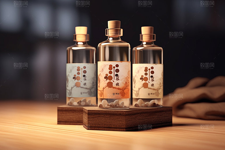白酒酒瓶3D酒类模型