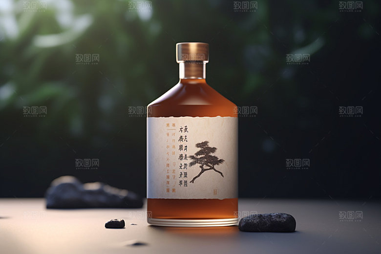 白酒酒瓶3D酒类模型