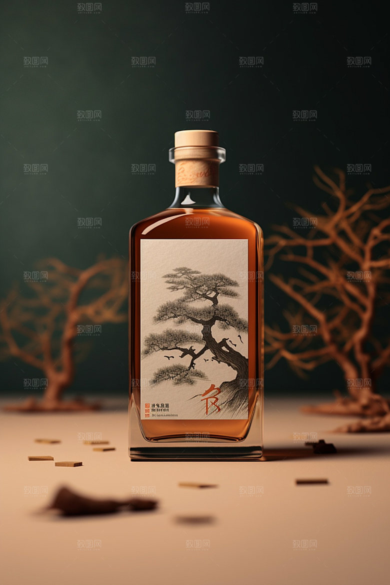 白酒酒瓶中国风酒类模型