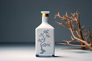 白酒酒瓶传统中国风模型