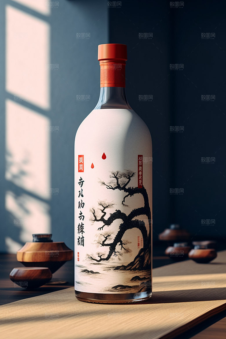 白酒酒瓶传统酒类模型