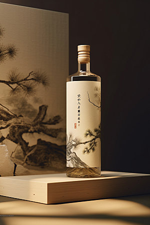 白酒酒瓶中国风3D模型