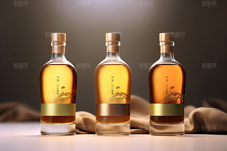 白酒酒瓶中国风包装设计模型