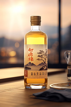 白酒酒瓶传统中国风模型