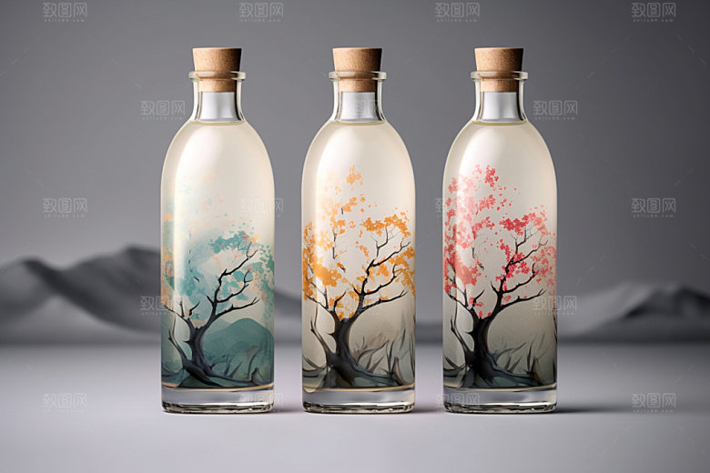 白酒酒瓶包装设计传统模型