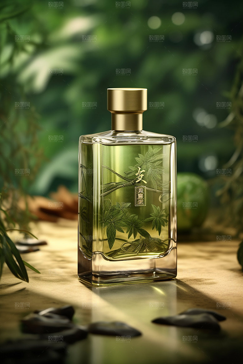白酒酒瓶中式包装设计模型