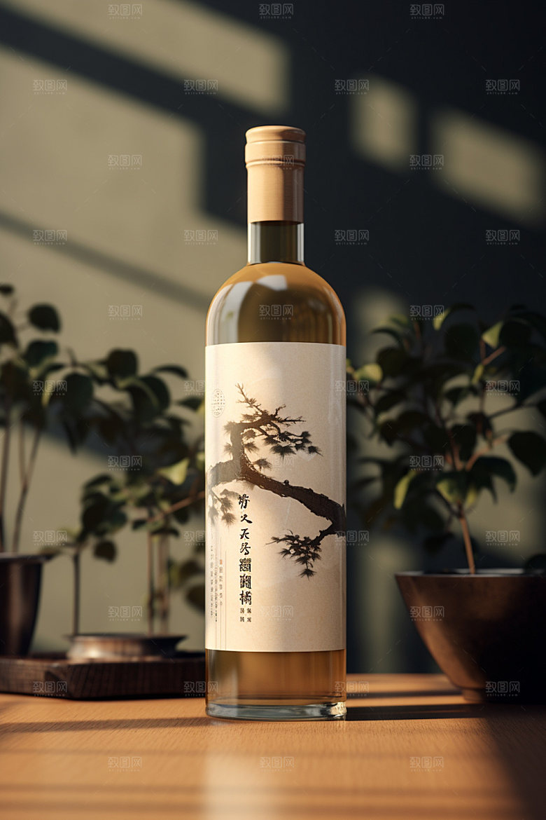 白酒酒瓶3D传统模型