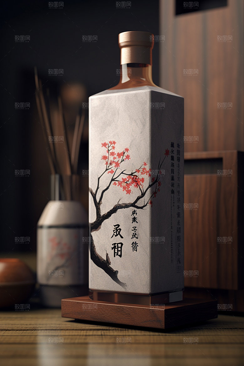 白酒酒瓶包装设计传统模型