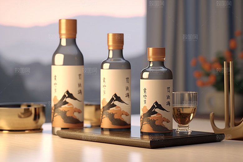 白酒酒瓶包装设计酒类模型