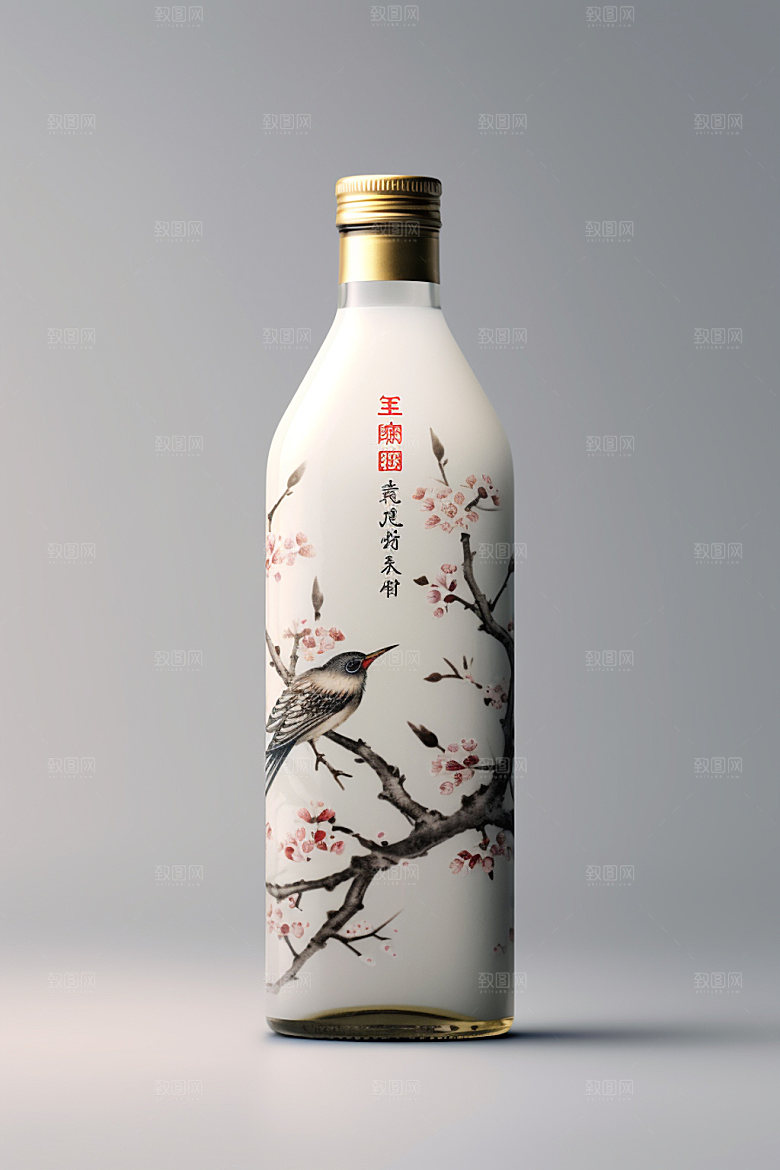 白酒酒瓶3D传统模型