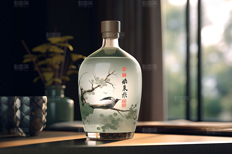 白酒酒瓶酒类包装设计模型