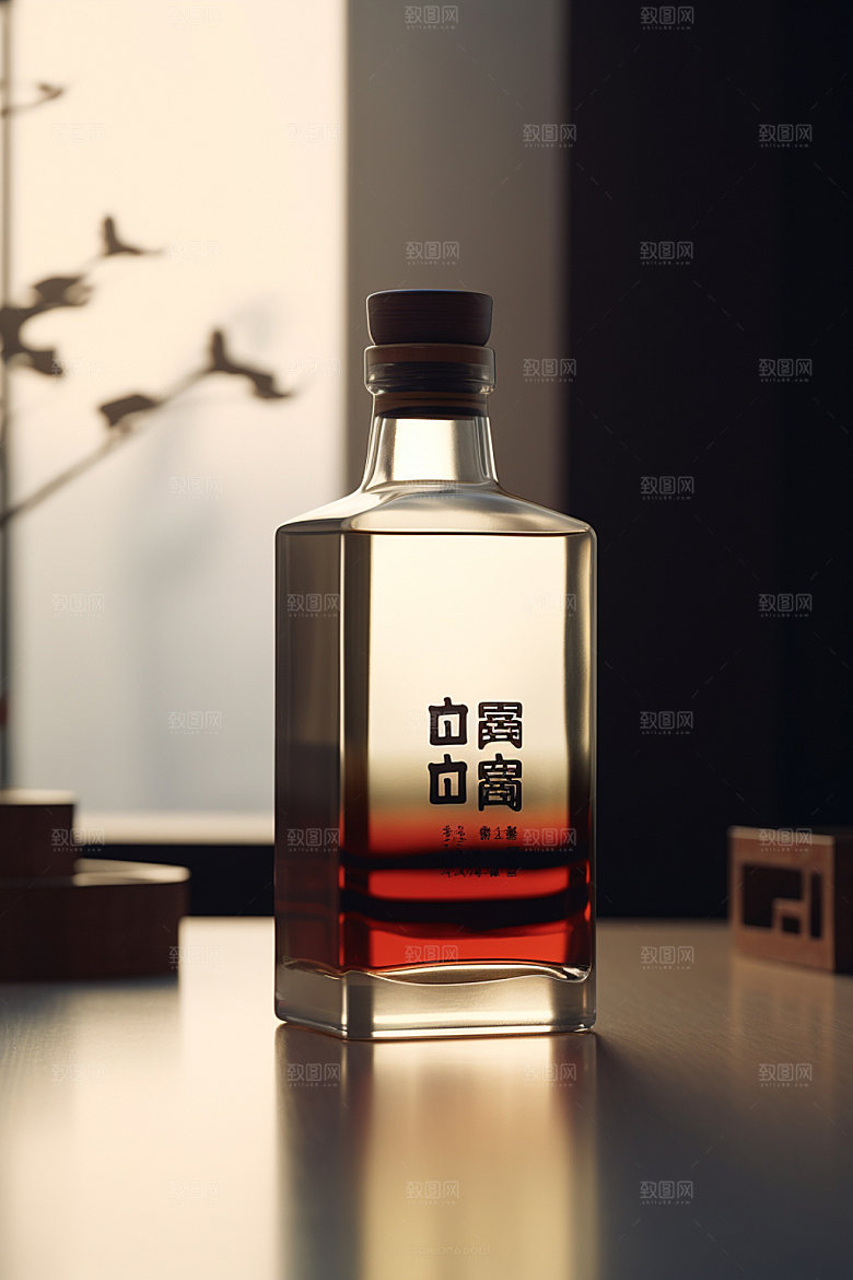 白酒酒瓶3D立体模型