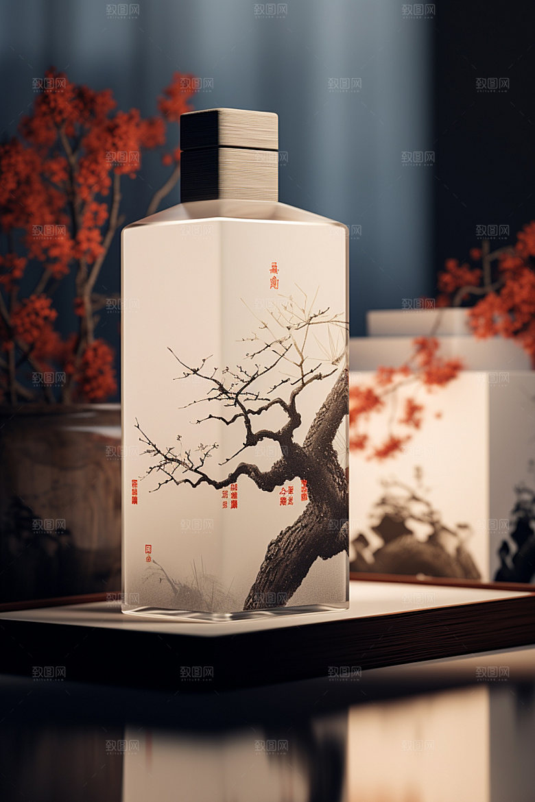 白酒酒瓶3D立体模型