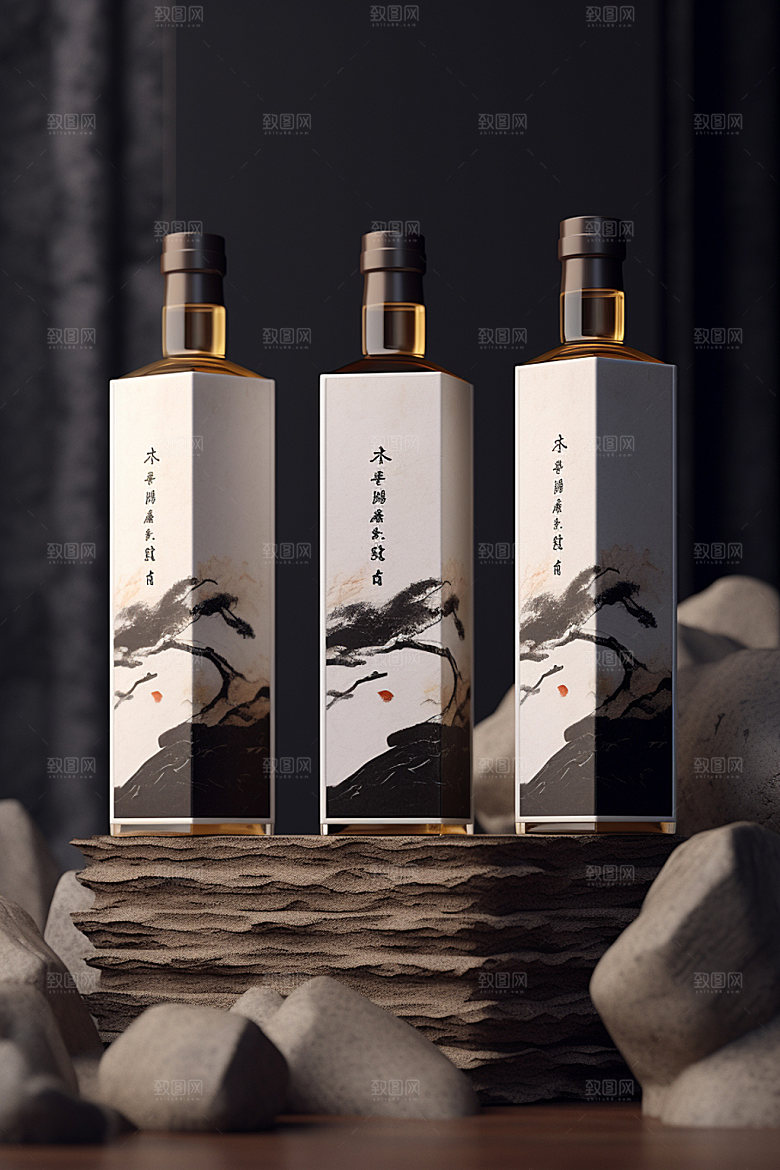 白酒酒瓶3D传统模型