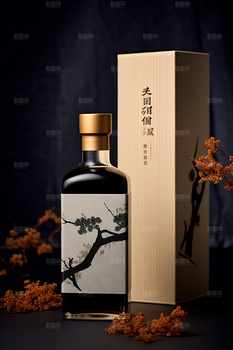 白酒酒瓶传统中式模型