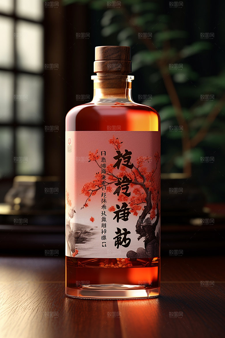 白酒酒瓶传统包装设计模型