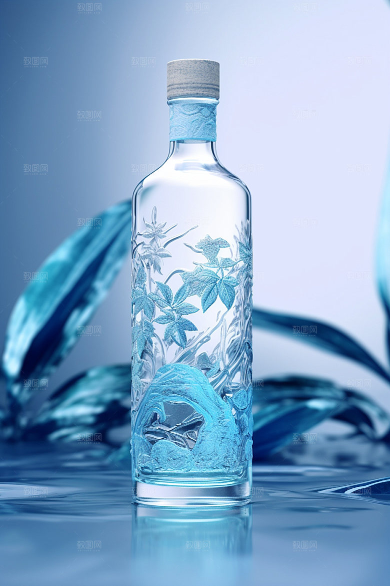 白酒酒瓶3D中国风模型