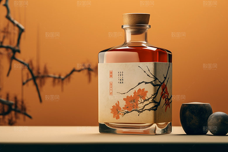 白酒酒瓶传统3D模型