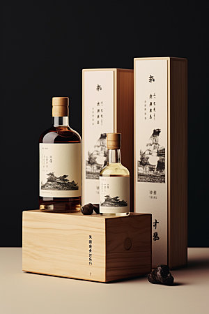 白酒酒瓶中国风立体模型