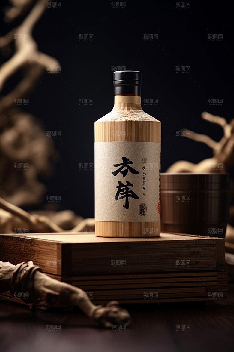 白酒酒瓶传统立体模型