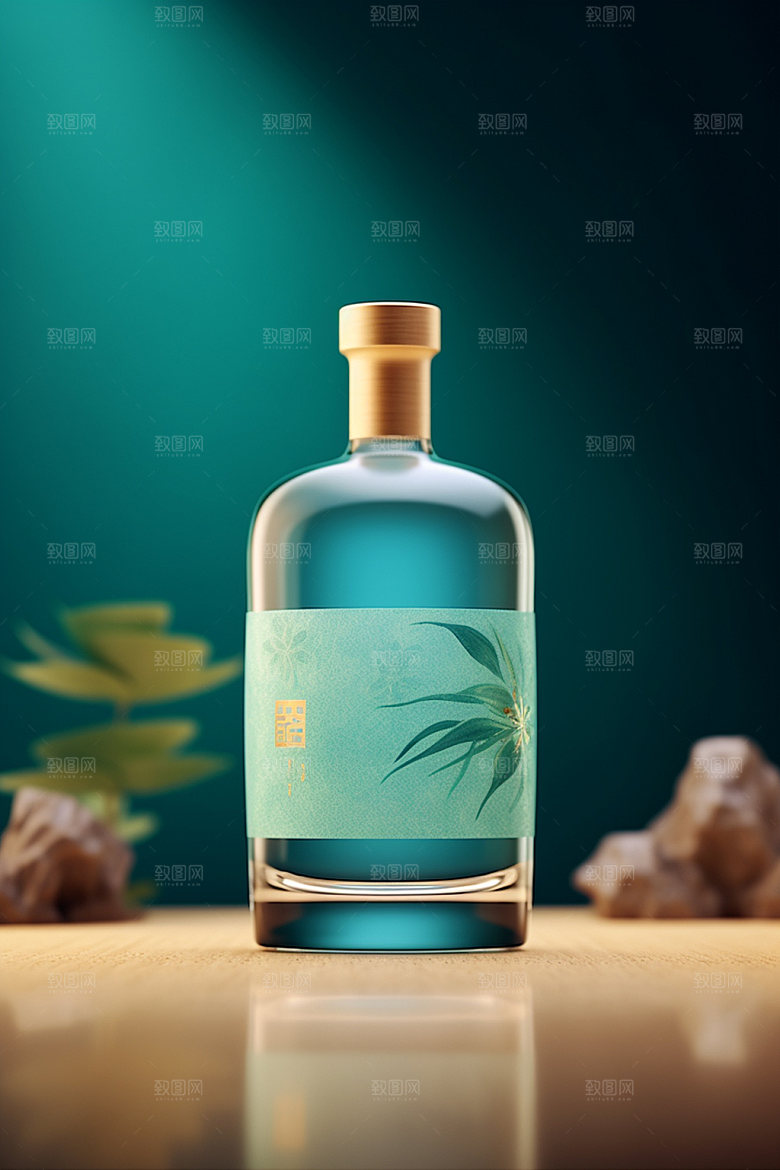 白酒酒瓶立体传统模型