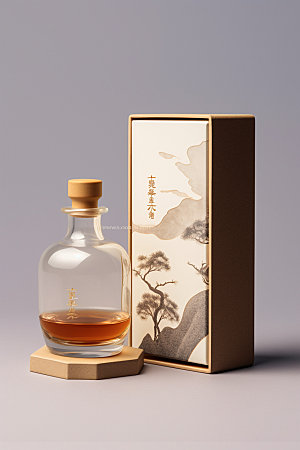 白酒酒瓶包装设计立体模型