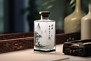 白酒酒瓶中式中国风模型