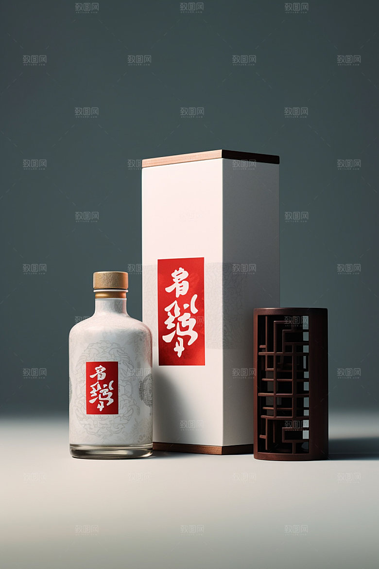 白酒酒瓶传统酒类模型