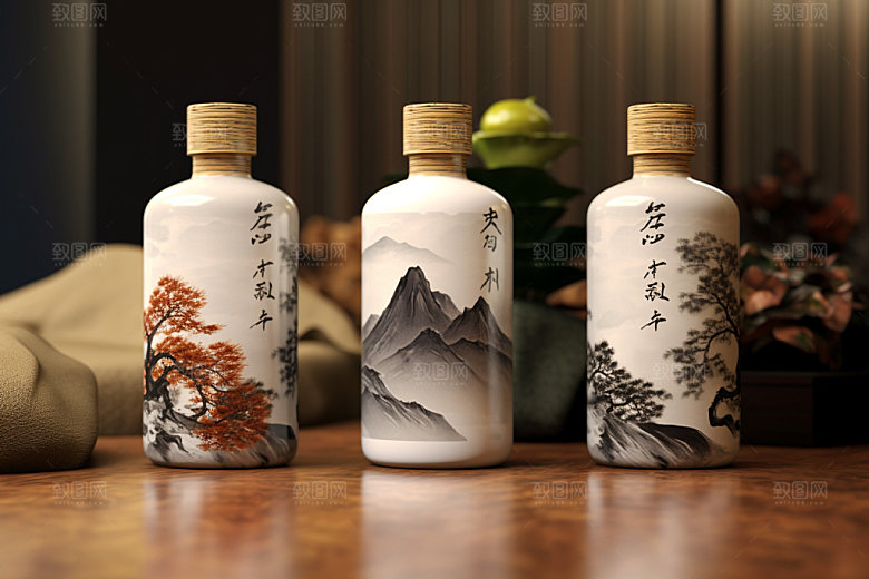 白酒酒瓶包装设计酒类模型