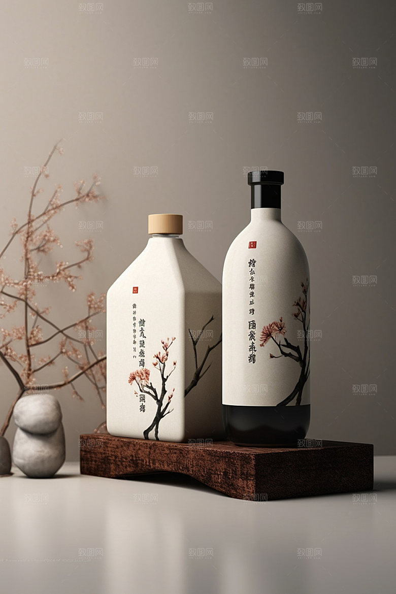 白酒酒瓶中国风酒类模型