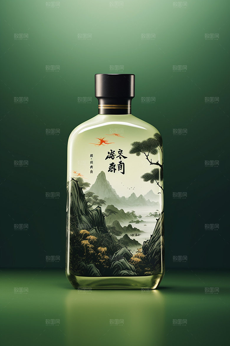 白酒酒瓶包装设计传统模型