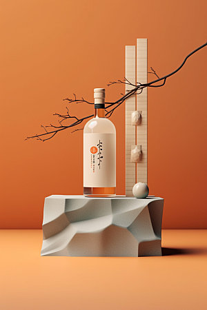 白酒酒瓶中式3D模型