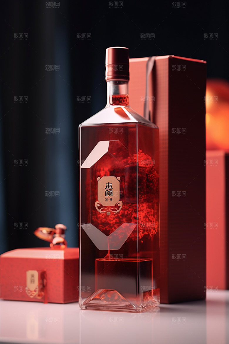 白酒酒瓶3D传统模型