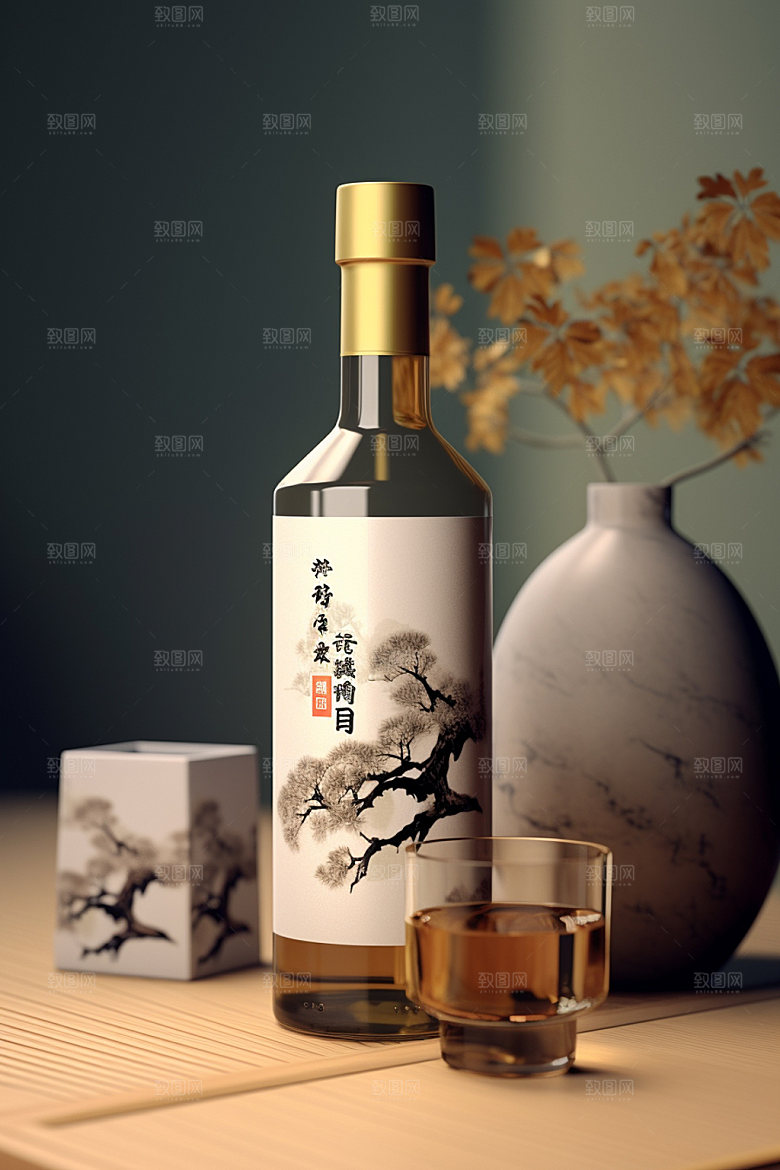 白酒酒瓶包装设计3D模型