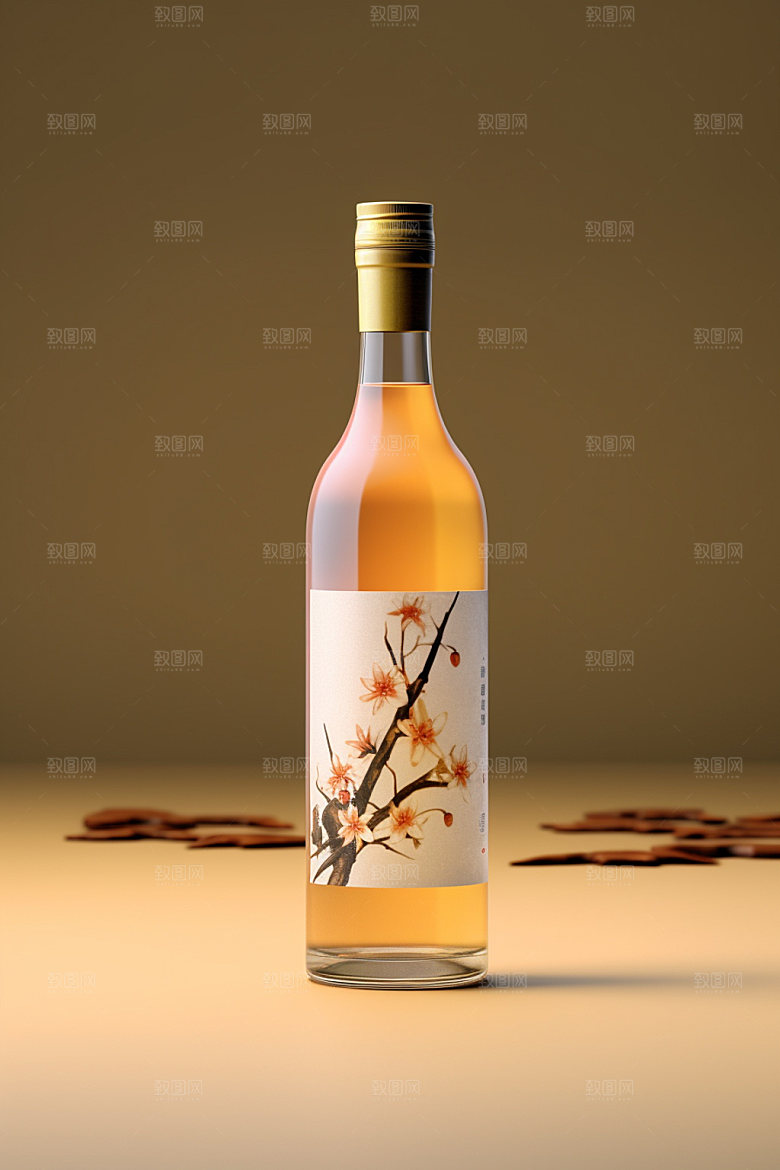 白酒酒瓶酒类中国风模型