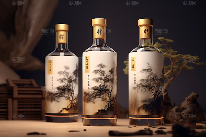 白酒酒瓶立体3D模型