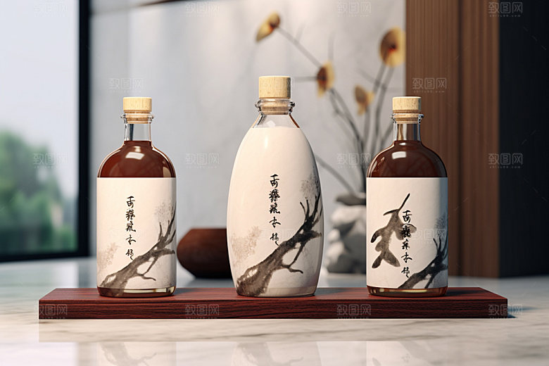 白酒酒瓶包装设计酒类模型