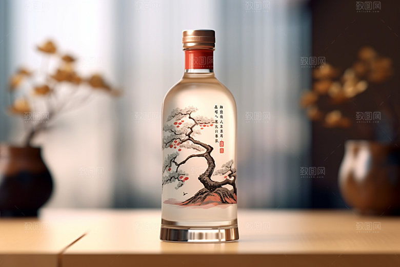 白酒酒瓶传统包装设计模型