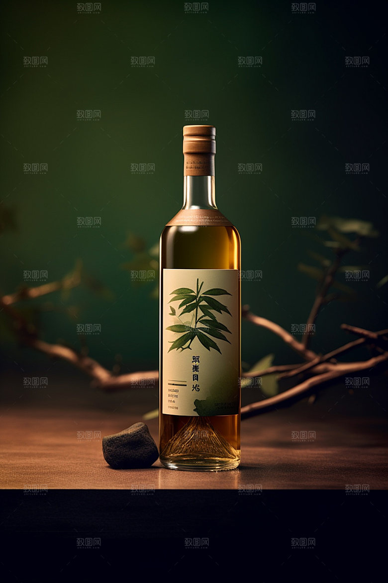 白酒酒瓶传统中国风模型