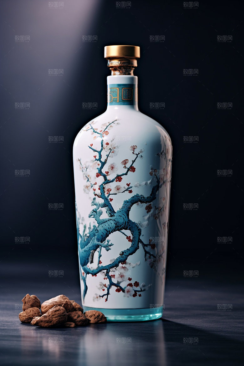 白酒酒瓶立体包装设计模型
