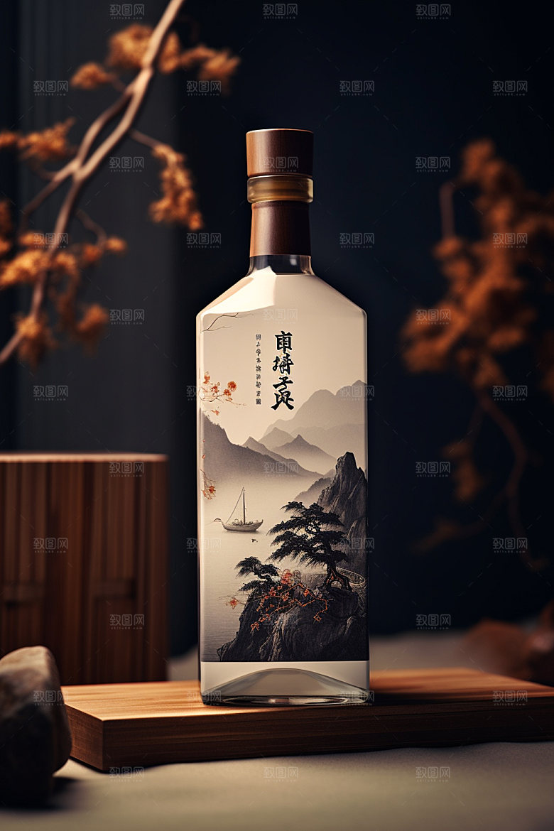 白酒酒瓶包装设计传统模型