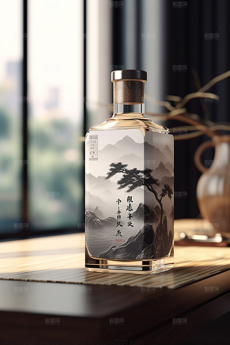 白酒酒瓶立体3D模型