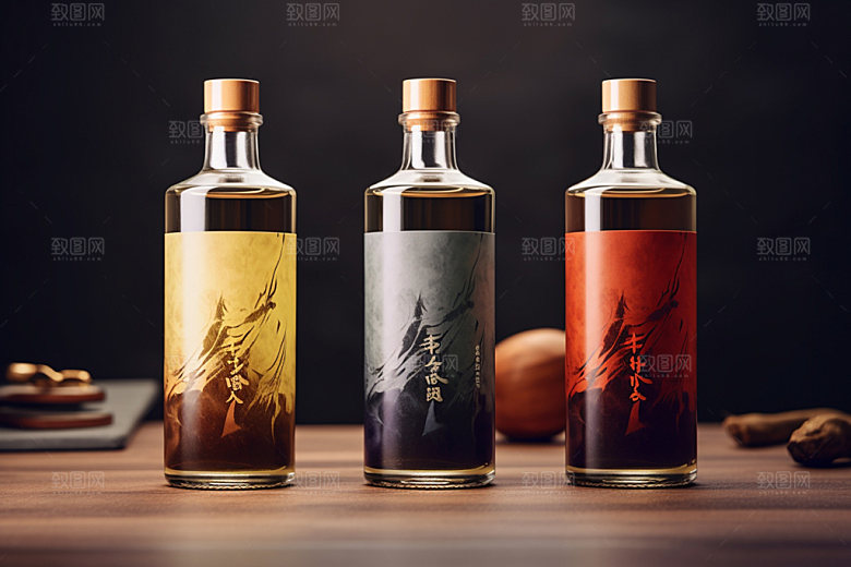 白酒酒瓶3D酒类模型