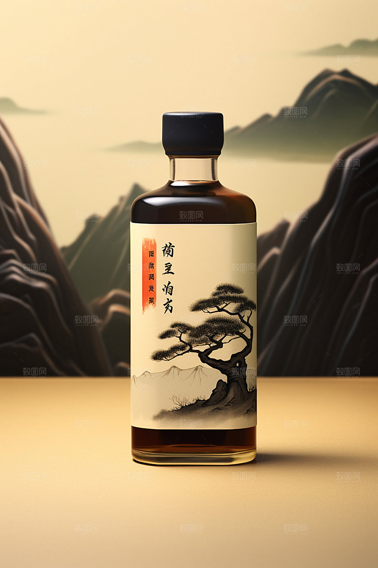 白酒酒瓶包装设计酒类模型