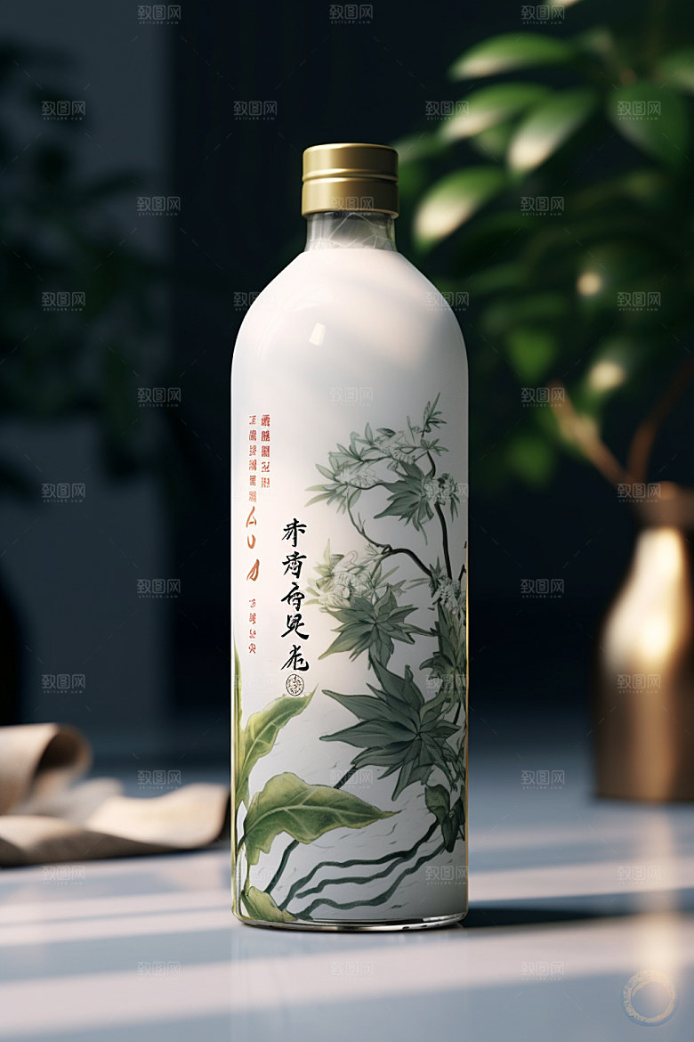白酒酒瓶立体包装设计模型