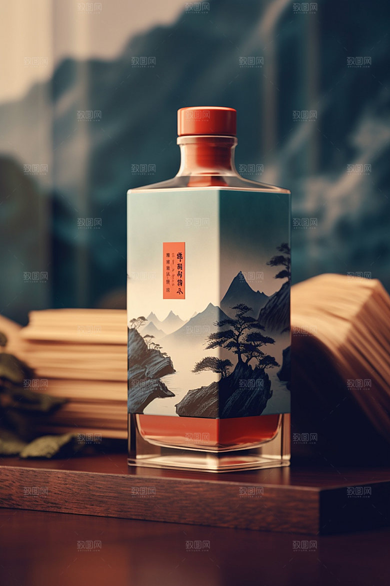 白酒酒瓶包装设计酒类模型