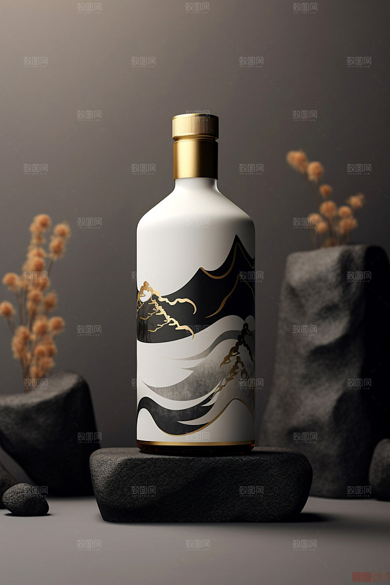 白酒酒瓶包装设计3D模型