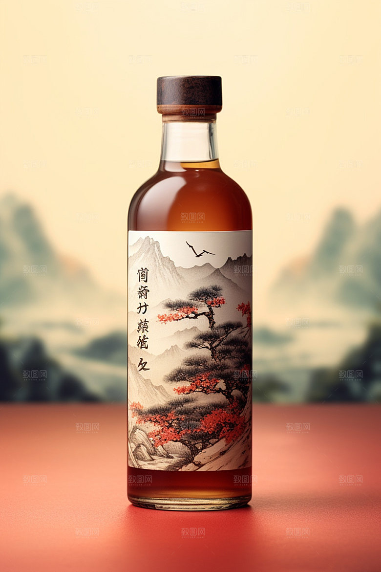 白酒酒瓶酒类立体模型